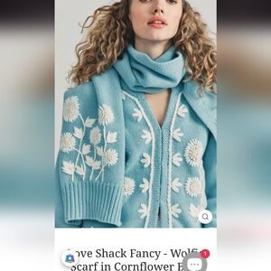 LoveShackFancy Wolfie Cornflower Blue Scarf